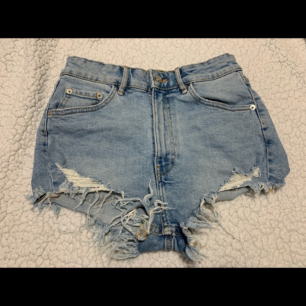 ZARA High Rise Denim Shorts TRF